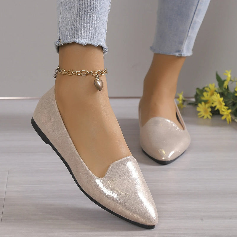 Elegant lace ballerinas with stretch - Vivienne-Gold-3-State of Style