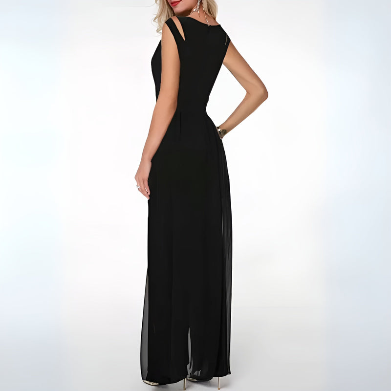 Elegant linen jumpsuit for ladies – Sofia-Black-S-State of Style