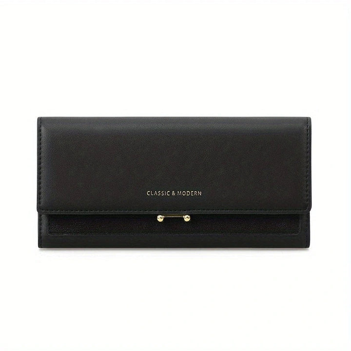 Elegant Long Wallet – Spacious & Stylish PU Leather Purse-Black-State of Style