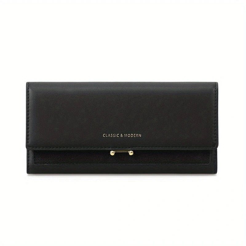 Elegant Long Wallet – Spacious & Stylish PU Leather Purse-Black-State of Style