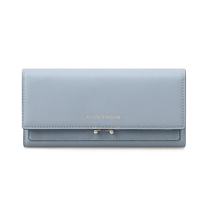 Elegant Long Wallet – Spacious & Stylish PU Leather Purse-Blue-State of Style