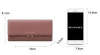 Elegant Long Wallet – Spacious & Stylish PU Leather Purse-Burgundy-State of Style
