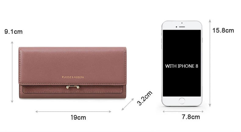 Elegant Long Wallet – Spacious & Stylish PU Leather Purse-Burgundy-State of Style