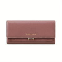 Elegant Long Wallet – Spacious & Stylish PU Leather Purse-Dark Pink-State of Style