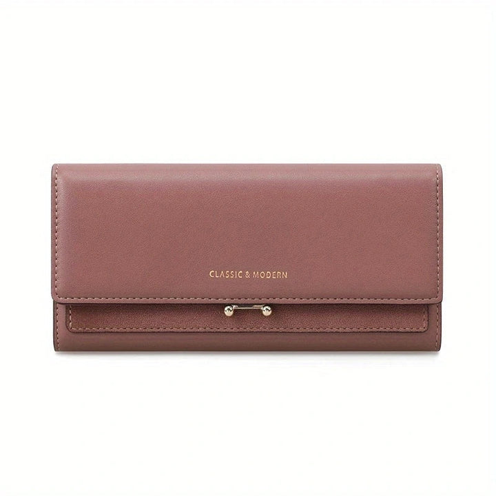 Elegant Long Wallet – Spacious & Stylish PU Leather Purse-Dark Pink-State of Style