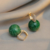 Elegant Luxury Earrings with Green Pearls-State of Style