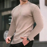 Elegant Milano Slim Fit Textured Knit Pullover-Beige-XS-State of Style