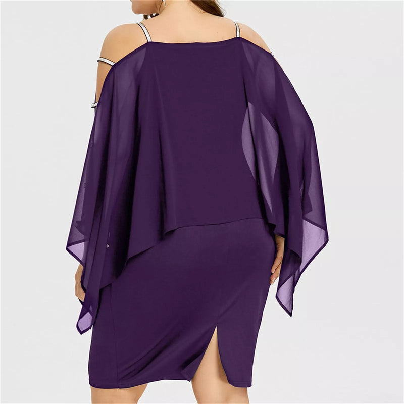Elegant Off-Shoulder Lace Swing Dress – Plus Size-Black-XL-State of Style