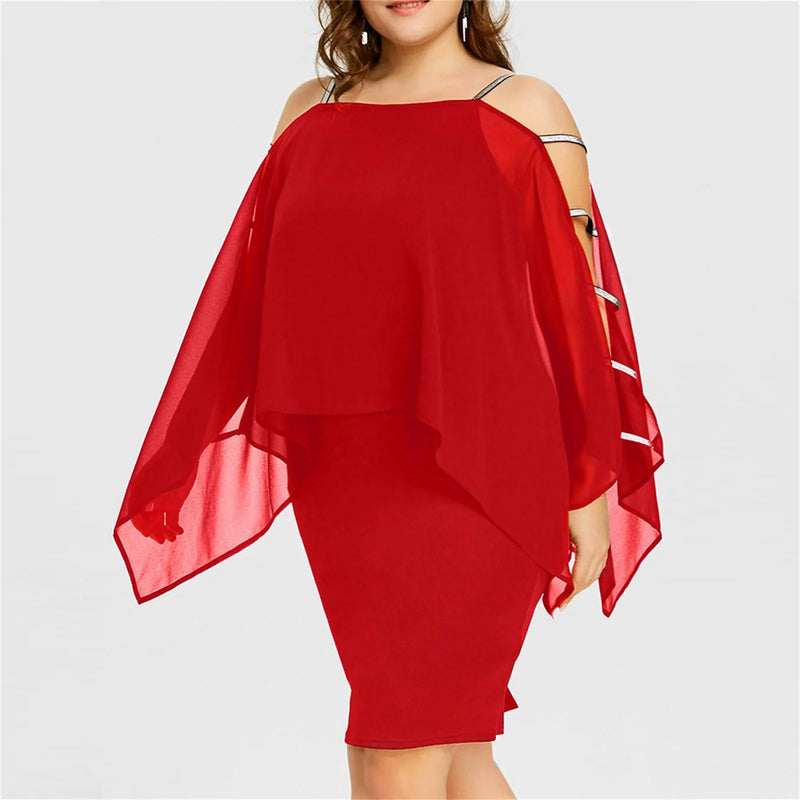 Elegant Off-Shoulder Lace Swing Dress – Plus Size-Black-XL-State of Style