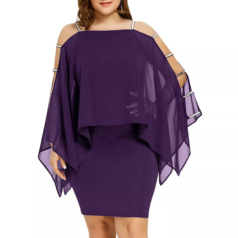 Elegant Off-Shoulder Lace Swing Dress – Plus Size-Black-XL-State of Style