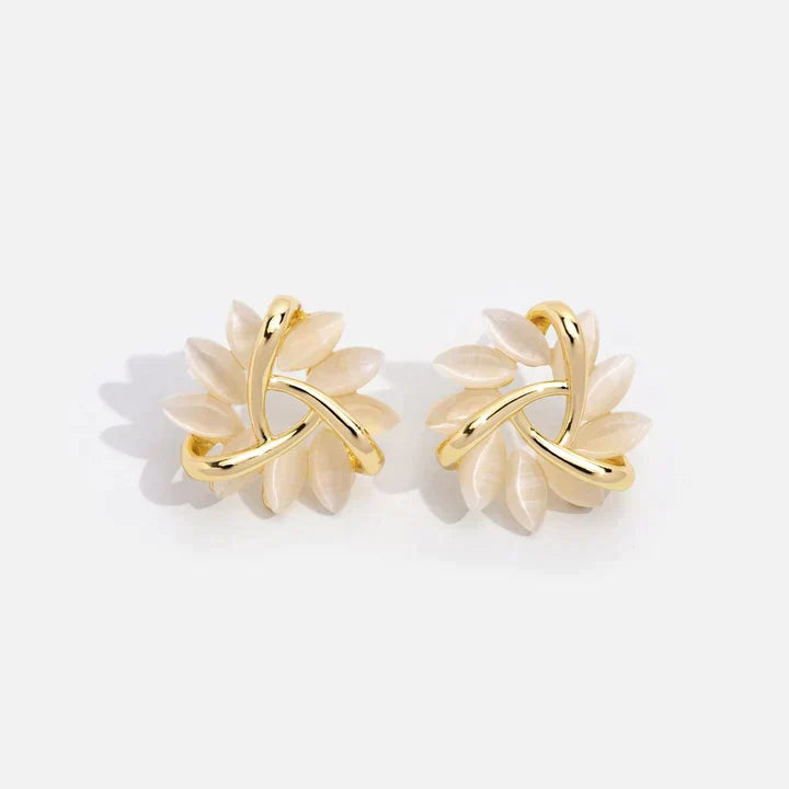 Elegant Opal Petal Stud Earrings | Women's Jewellery-State of Style