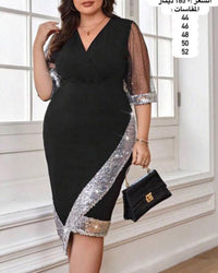 Elegant Plus-Size Party Dress-Green-L-State of Style