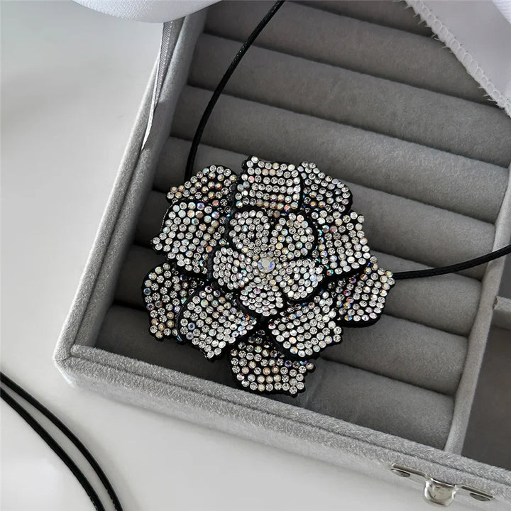 Elegant Rhinestone Rose Choker Necklace | Sophisticated Jewellery for Women-State of Style
