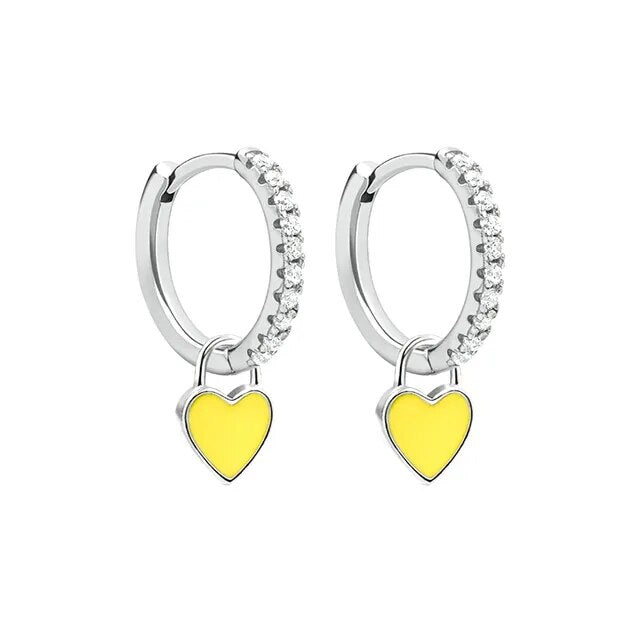 Elegant Silver Hoop Earrings - Women's Fashion Jewellery-Golden Yellow-State of Style