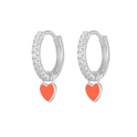 Elegant Silver Hoop Earrings - Women's Fashion Jewellery-Silver Orange-State of Style