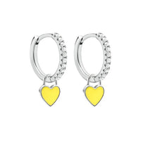 Elegant Silver Hoop Earrings - Women's Fashion Jewellery-Silver Yellow-State of Style