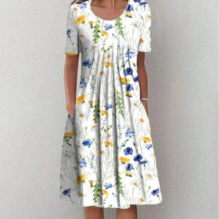 Elegant Summer Dress - Luna-White-Yellow-S-State of Style