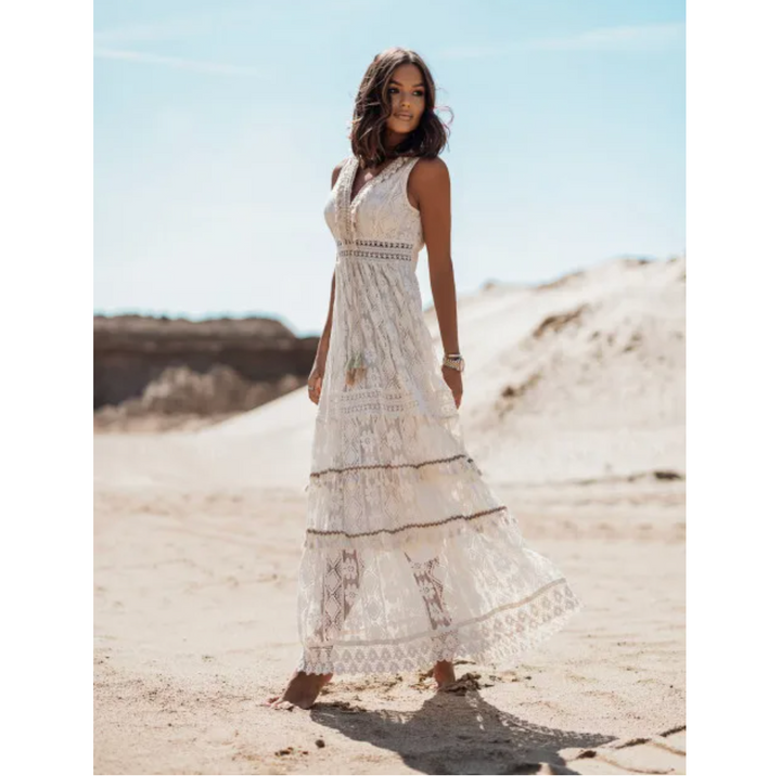 Elegant Summer Dress | Stylish & Comfortable-Sleeveless White-S-State of Style