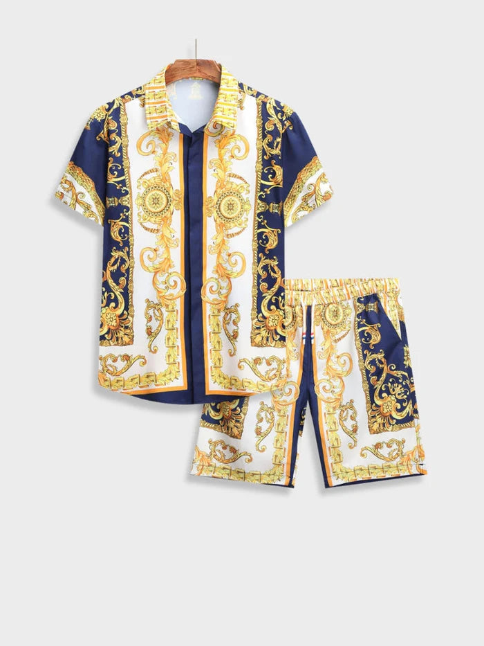 Elegant Summer Set | Italian Baroque Style-Navy Blue-M-State of Style