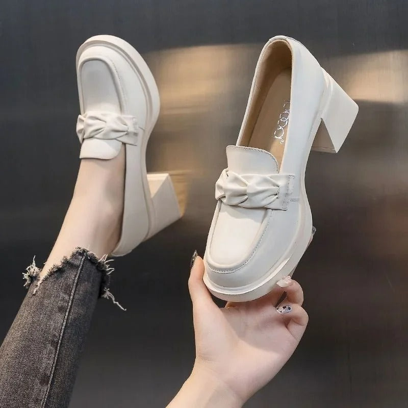 Elegant women's shoes with square heel – Seraphina-White-3-State of Style