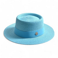 Elegant women's straw hat – Soleil-Light blue-State of Style