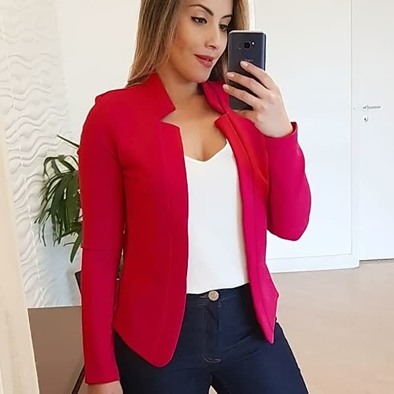 ElegantBlazer | Chic Women's Blazer-Red-S-State of Style