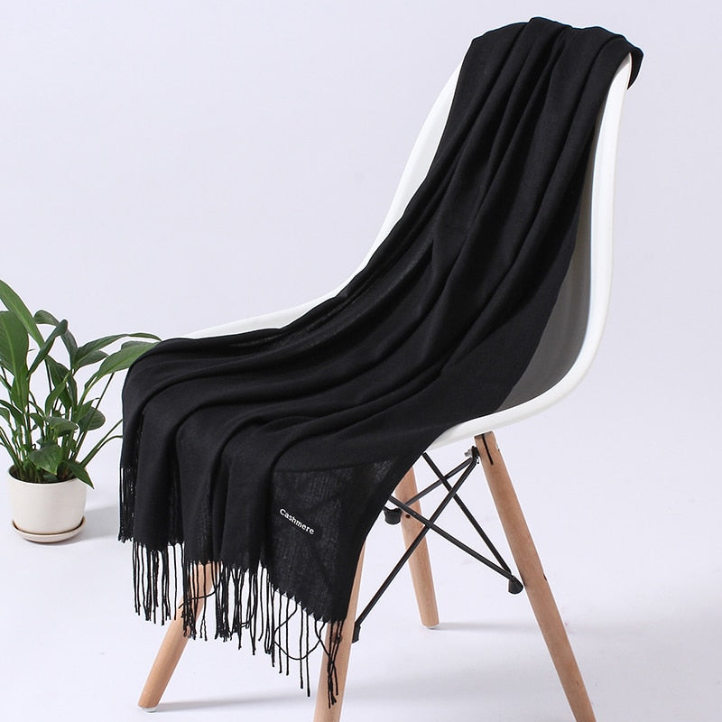 ElegantScarf | Women's Scarf-Black-70-200CM-State of Style