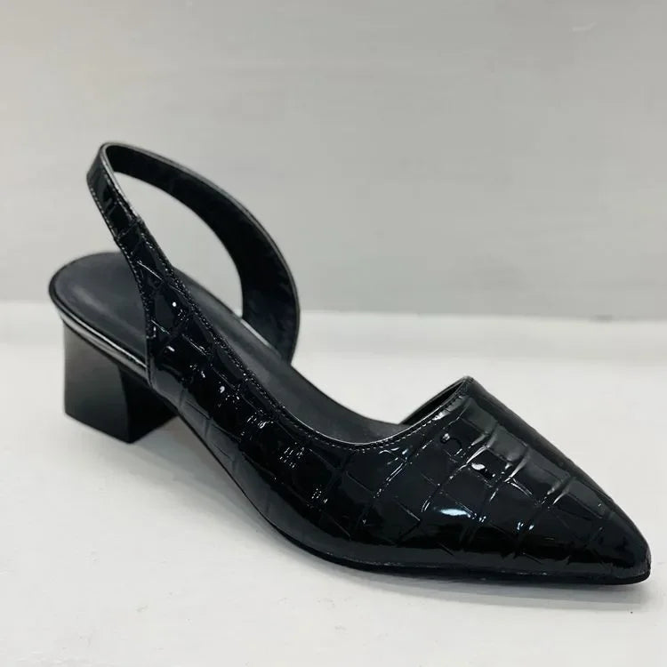 Elena - Orthopedische Croco Bruine Pumps-Donkerbruin-36-State of Style