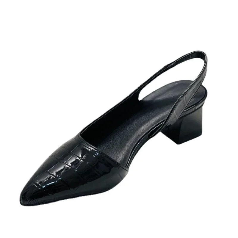 Elena - Orthopedische Croco Bruine Pumps-Donkerbruin-36-State of Style
