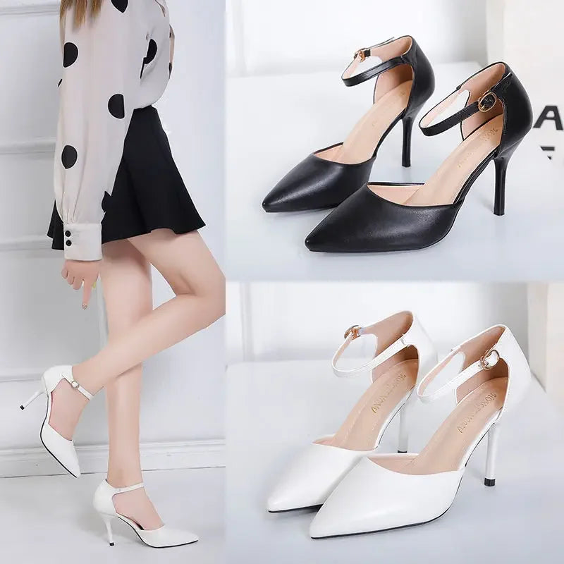 Elena - Orthopedische Elegante Zilveren Hakken-Wit 6CM-33-State of Style