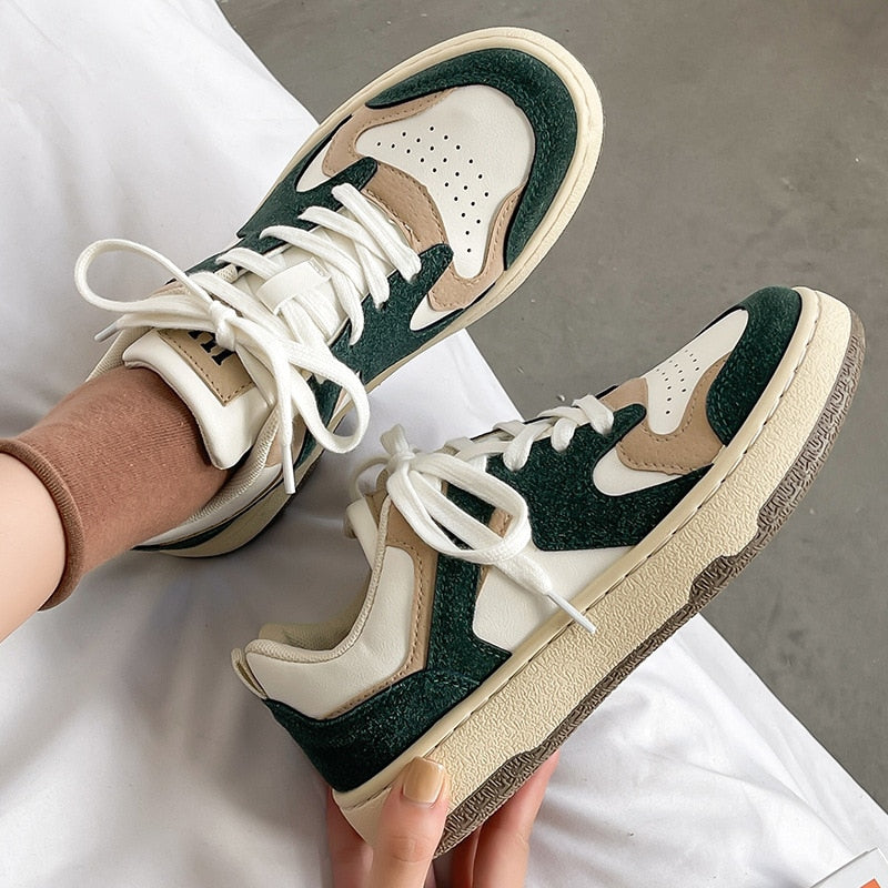 ElenaSneaks | Women's Trendy Sneakers-Green-4.5-State of Style