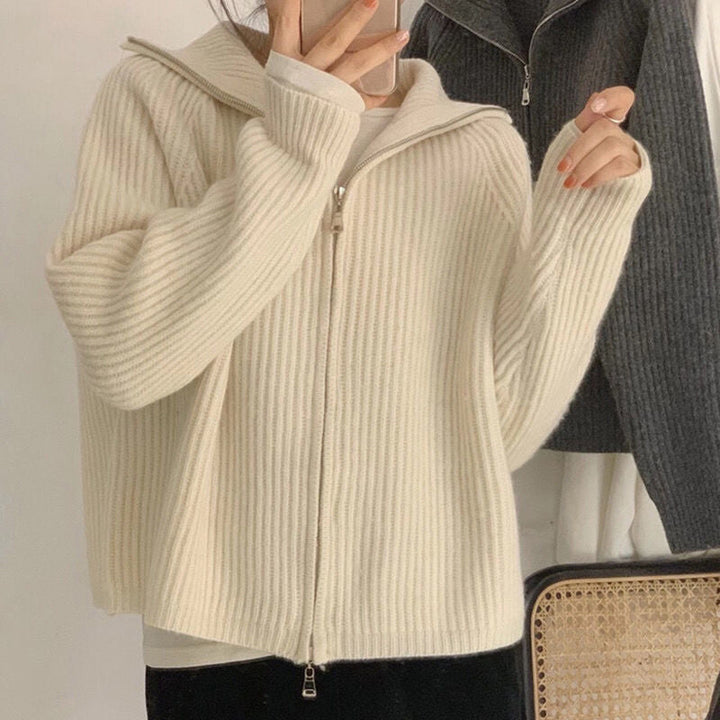 ElenasVest | Women's Knitted Vest-Beige Cardigan-One size fits all-State of Style
