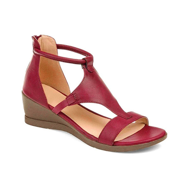ElevateStyle Sandals | Women's Sandals with Elevated Heel and Ankle Strap Design-Red-3.0-State of Style