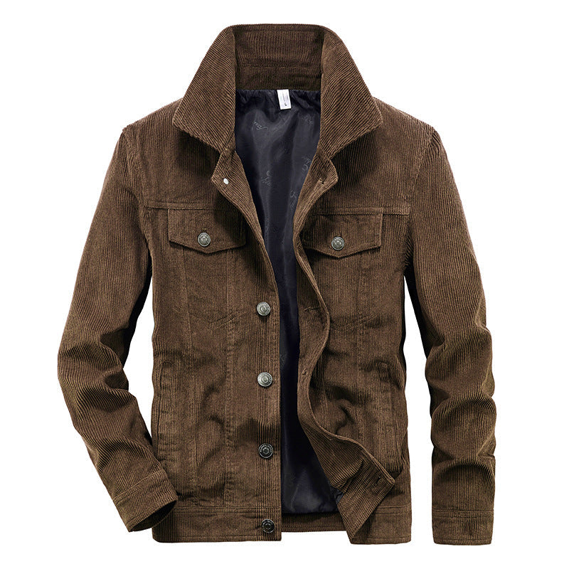 Elias Lightweight Corduroy Jacket for Men-Coffee-M-State of Style