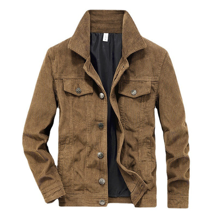 Elias Lightweight Corduroy Jacket for Men-Khaki-M-State of Style