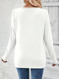 Ladies' sweater with V-neck and button detail – Iris