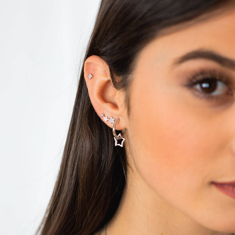 Elise Flower-Shaped Zirconia Earrings-State of Style