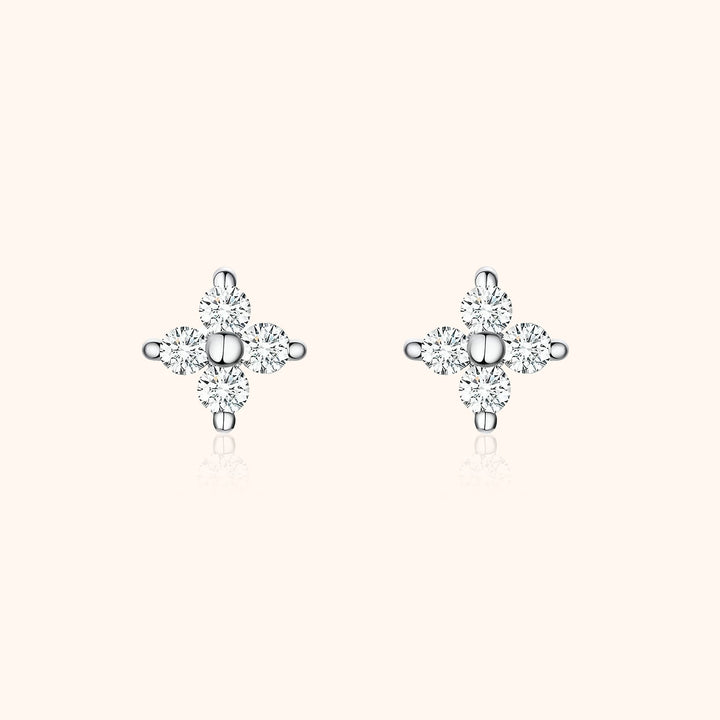 Elise Flower-Shaped Zirconia Earrings-State of Style