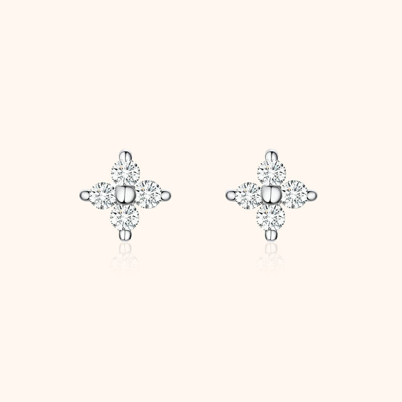 Elise Flower-Shaped Zirconia Earrings-State of Style