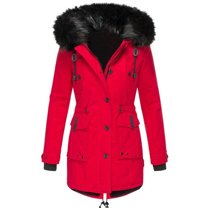 Elise Stylish Women's Winter Coat-Red-S-State of Style