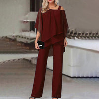 Eliza Trendy 2-Piece Women's Outfit-Burgundy-S-State of Style