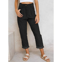 Elegant women's corduroy trousers with high waist – Naima autumn edition