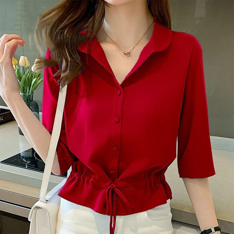 EllesBlouse | Detailed Blouse for Women-Blue-XS-State of Style