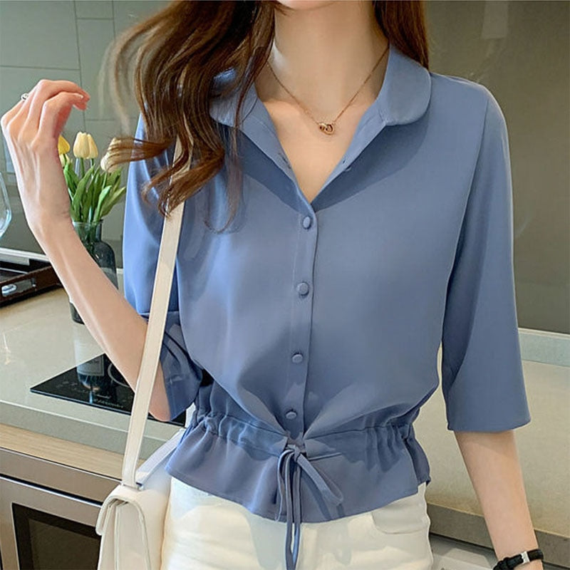 EllesBlouse | Detailed Blouse for Women-Blue-XS-State of Style