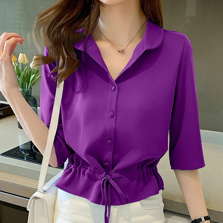 EllesBlouse | Detailed Blouse for Women-Purple-XS-State of Style