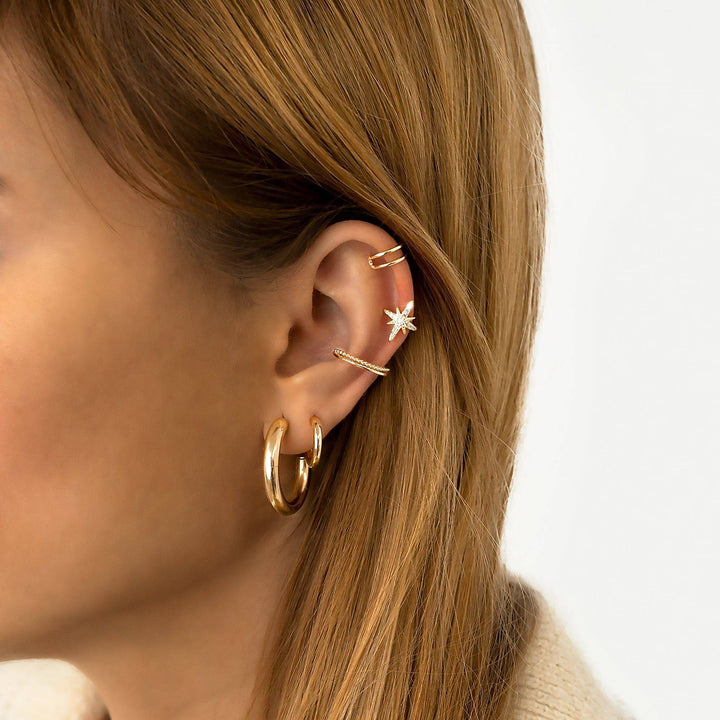 Elodie Half-Round Stud Earrings-Gold-State of Style