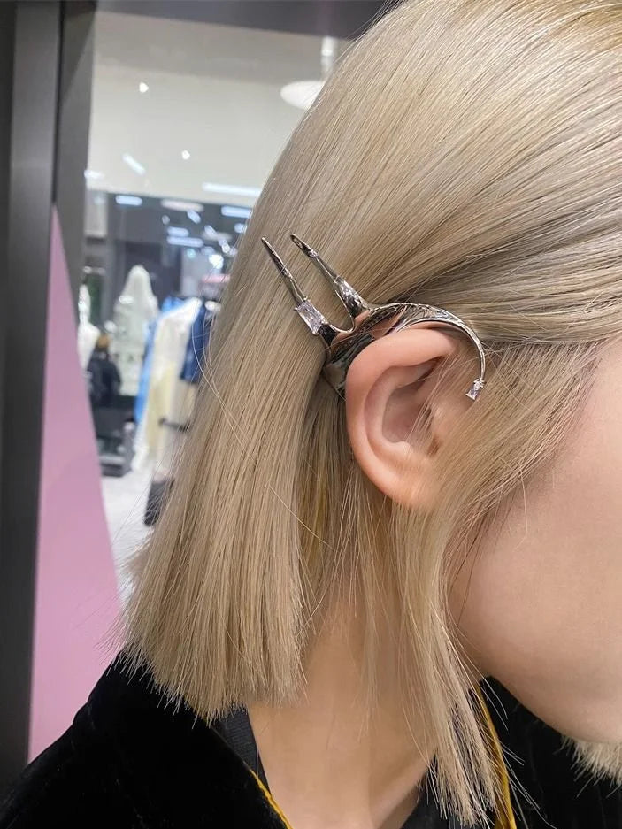 Elysia Elven Wing Silver Earrings-State of Style
