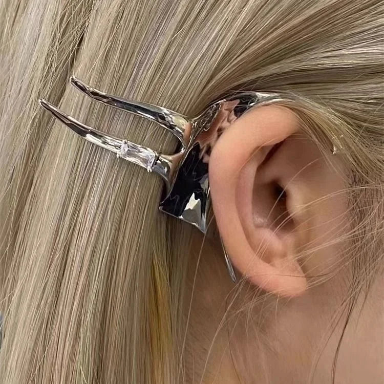 Elysia Elven Wing Silver Earrings-State of Style