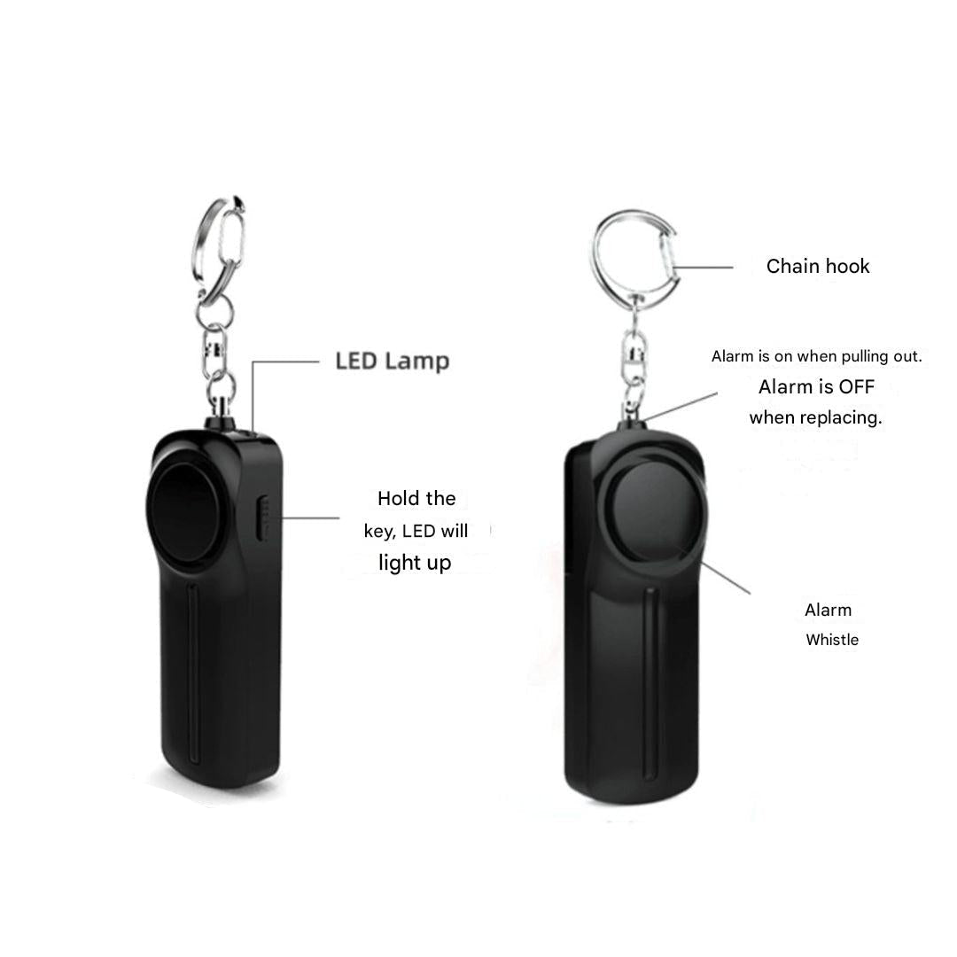 Emergency Alarm Keychain – SafePing-Black-State of Style