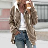 Emilia Oversized Warm Teddy Zip Vest-Beige-S-State of Style
